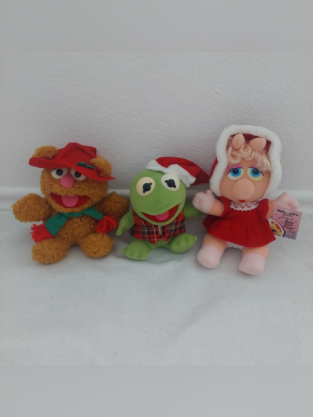 1988 Vintage Plush Muppet Babies, MISS PIGGY, FOZZIE, and KERMIT NWT